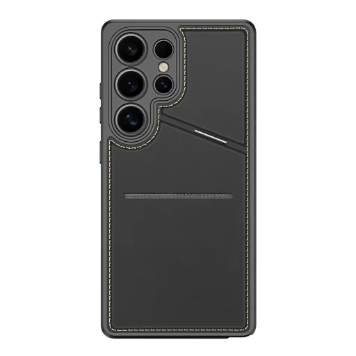 Dux Ducis Rafi II tok Samsung Galaxy S25 Ultra-hoz állvánnyal és pénztárcával - Fekete - 9