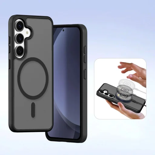 Dux Ducis Lawa bőrtok Samsung Galaxy S25-höz levehető mágneses pénztárcával - Fekete tok - 9