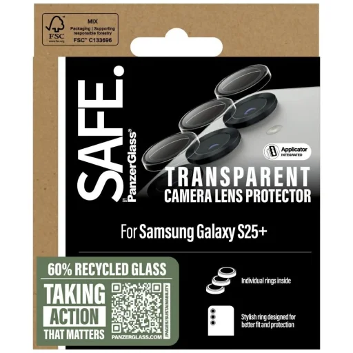 SAFE by PanzerGlass Kameralencse védő Samsung Galaxy S25+ átlátszó edzett üveg - 4