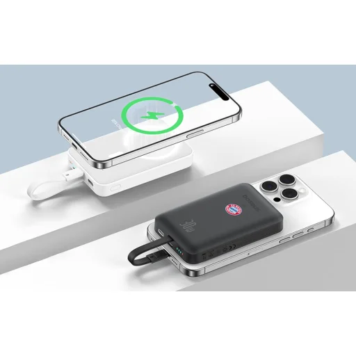 Mágneses Mini PowerBank 10000mAh 30W (fekete) Bayern Kiadás - 6