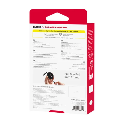 Baseus Free2Pull C-C 100W 1m (fekete) Bayern Edition kábel - 6