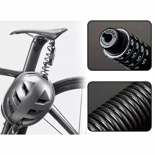 Rockbros T609 bicycle lock with 1.5 m combination - black - 4