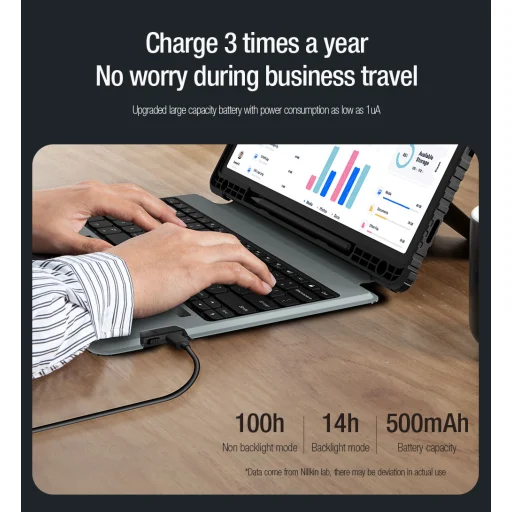 Nillkin Bumper Combo Billentyűzetes Tok (Háttérvilágításos Verzió) Samsung Tab S9+ Fekete Tok - 3