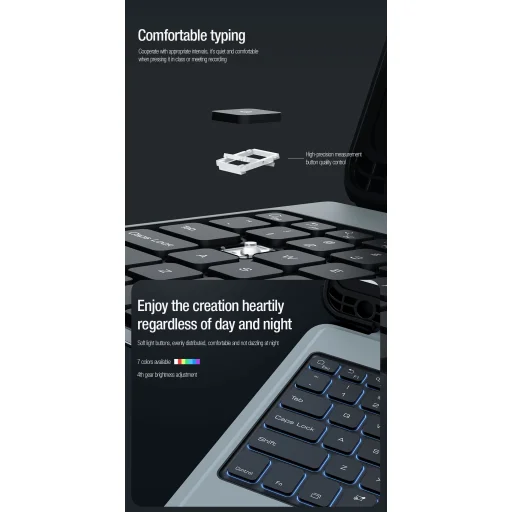 Nillkin Bumper Combo Billentyűzetes Tok (Háttérvilágításos Verzió) Samsung Tab S9+ Fekete Tok - 4