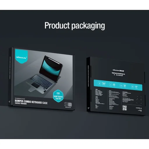 Nillkin Bumper Combo Billentyűzetes Tok (Háttérvilágításos Verzió) Samsung Tab S9+ Fekete Tok - 11