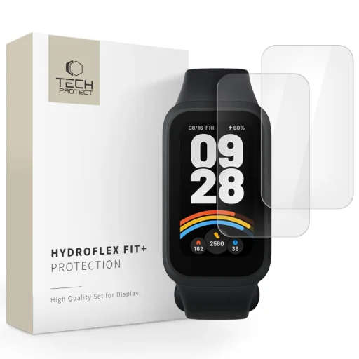 Tech-protect Hydroflex Fit+ hydrogel fólia 2-csomag Xiaomi Smart Band 9 Active átlátszó üvegfólia - 1