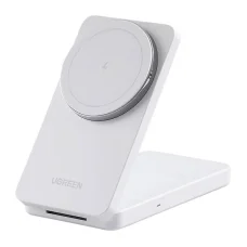 Ugreen W528 2 az 1-ben induktív töltő iPhone-hoz, AirPods-hoz, 20W (fehér)
