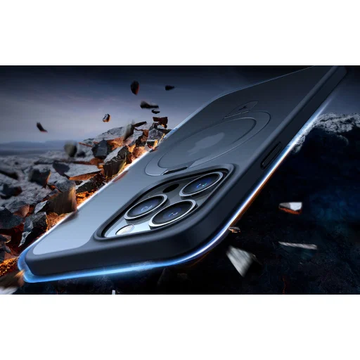 Torras UPRO Ostand Matte tok iPhone 15 Pro (fekete) - 5