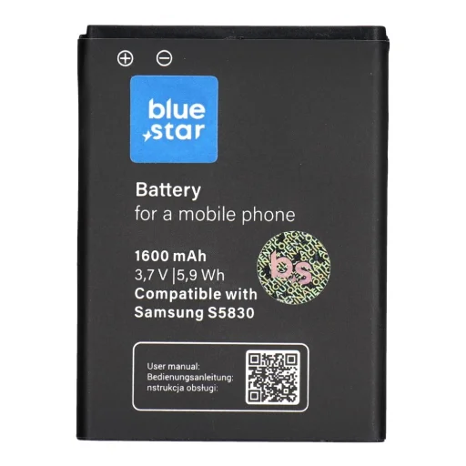 BLUE STAR PREMIUM akkumulátor SAMSUNG S5830 Galaxy Ace / Galaxy Gio S5670 1600 mAh - 1