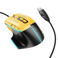 HOCO gaming wire USB A számítógépes egér 3600DPI fekete sárga