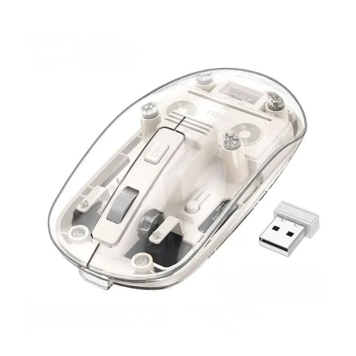HOCO számítógépes vezeték nélküli egér 2,4G 1600 dpi GM29 űrfehér - 2