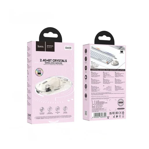 HOCO számítógépes vezeték nélküli egér 2,4G 1600 dpi GM29 űrfehér - 3
