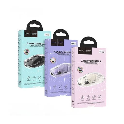 HOCO számítógépes vezeték nélküli egér 2,4G 1600 dpi GM29 romantikus lila - 6