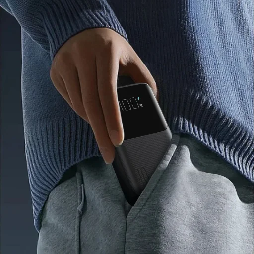 Joyroom JR-PBC06 mini powerbank beépített USB-C / Lightning kábelekkel 30W 10000mAh - fekete - 14