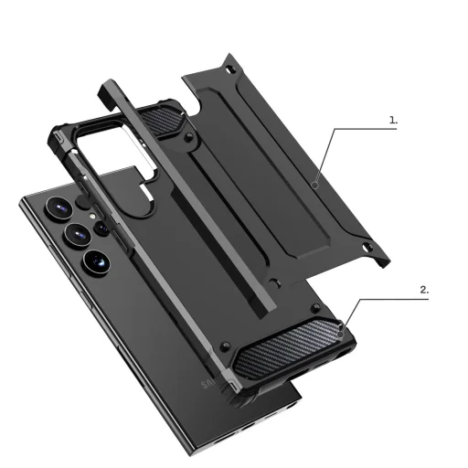 Hybrid Armor Samsung Galaxy S24 Ultra páncélozott tok - fekete - 7