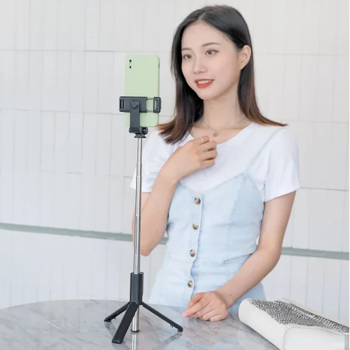 Selfie bot WRY1S teleszkópos állvány 0,7m telefonhoz - fekete - 12