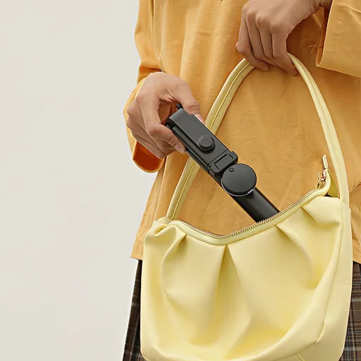 Selfie stick WH1YXS teleszkópos tripod 1m kerek lámpával és telefontartóval - fekete - 16