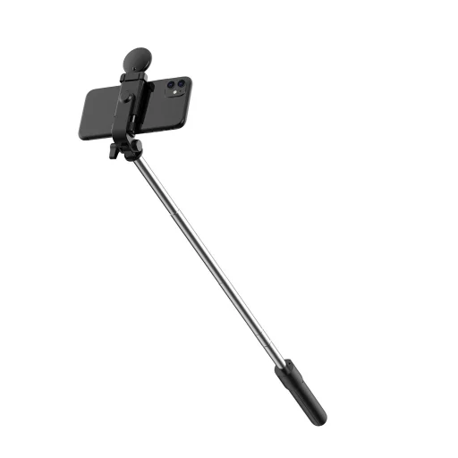 Selfie stick WH1YXS teleszkópos tripod 1m kerek lámpával és telefontartóval - fekete - 6