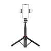 Selfie bot WC12YDS 1.3m alumínium ötvözet teleszkópos állvány dupla lámpával és telefontartóval - fekete thumbnail