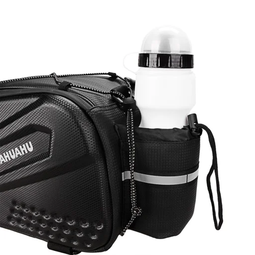 WYA36Y7S Biciklis csomagtartó táska hosszú pánttal és bővíthető oldalzsebekkel - Fekete - 10