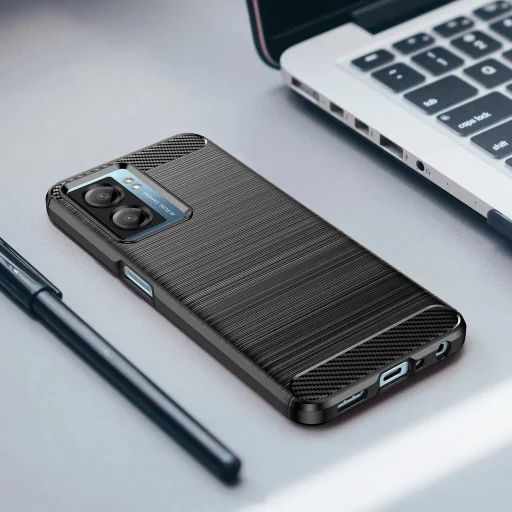 Xiaomi Poco F4 5G fliptok Carbon Case fekete - 14
