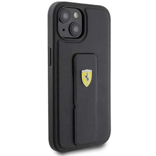 Ferrari Grip Stand Metal Logo tok iPhone 15 - fekete - 4