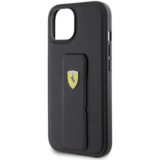 Ferrari Grip Stand Metal Logo tok iPhone 15 - fekete - 6