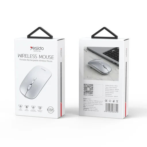 Yesido számítógépes egér KB15 vezeték nélküli fehér - 15