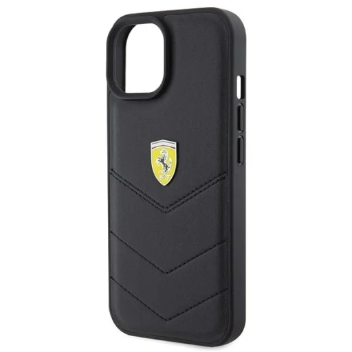 Ferrari Steppelt Fém Logó tok iPhone 15-höz - fekete - 6
