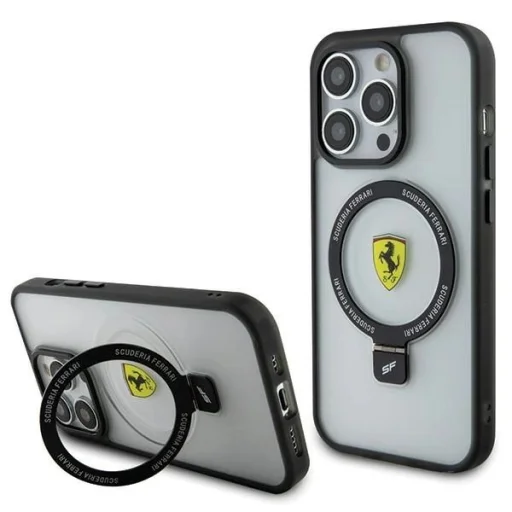Ferrari FEHMP15LUSCAH iPhone 15 Pro 6.1" átlátszó kemény tok Ring Stand 2023 Collection MagSafe tok - 1