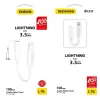 Dudao hang átalakító fejhallgató adapter Lightning csatlakozóról 3,5 mm-es mini jack csatlakozóra fehér (L16i fehér) thumbnail
