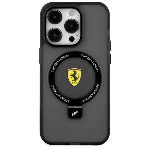 Ferrari FEHMP15SUSCAK iPhone 15 6.1" fekete/fekete keménytok Ring Stand 2023 Gyűjtemény MagSafe tok - 3