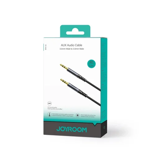 Joyroom sztereó audiokábel AUX 3.5 mm minijack 1,2 m fekete (SY-A08) - 5