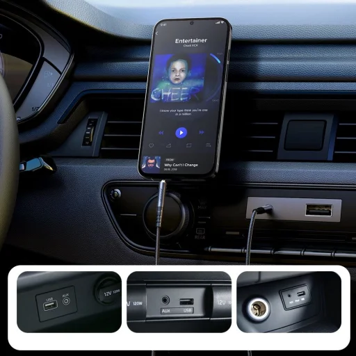 Joyroom sztereó audiokábel AUX 3.5 mm minijack 1,2 m fekete (SY-A08) - 12