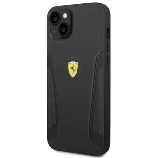 Ferrari FEHCP14MRBUK iPhone 14 Plus 6.7" fekete/fekete kemény tok Bőr Nyomat Oldalak tok - 2