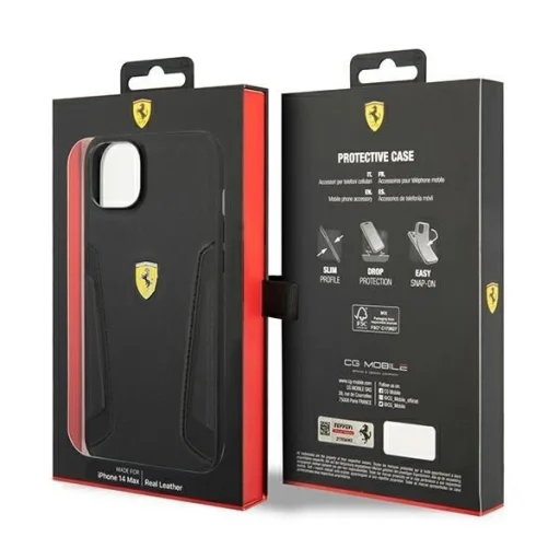 Ferrari FEHCP14MRBUK iPhone 14 Plus 6.7" fekete/fekete kemény tok Bőr Nyomat Oldalak tok - 8