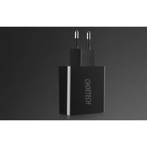 Choetech 2USB-A Portos Fali Töltő C0028 Digitális Kijelzővel - 5