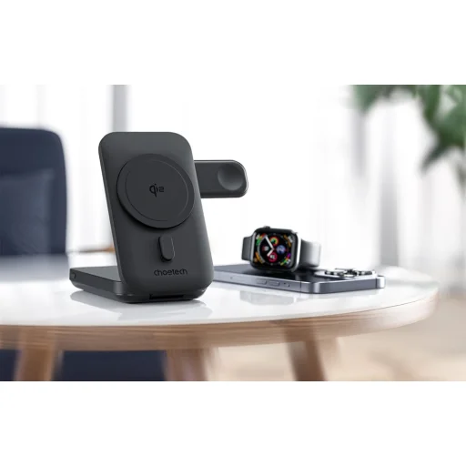 3 az 1-ben magsafe töltőállomás Choetech B750 10000mAh Qi2 (fekete) - 5