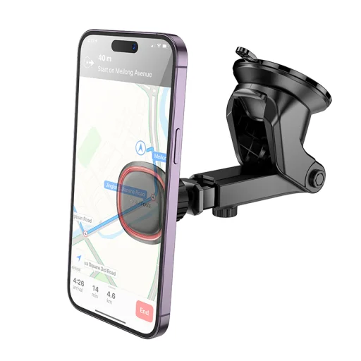 Borofone autós tartó BH125 Roman, mágneses, szélvédőre, fekete-piros - 3