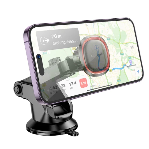 Borofone autós tartó BH125 Roman, mágneses, szélvédőre, fekete-piros - 5