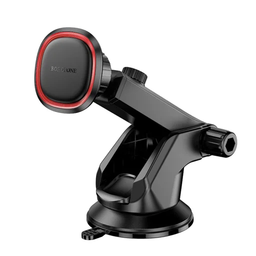 Borofone autós tartó BH125 Roman, mágneses, szélvédőre, fekete-piros - 1