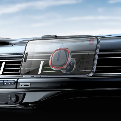 Borofone autós tartó BH124 Roman mágneses szellőzőrácsra fekete-piros - 6