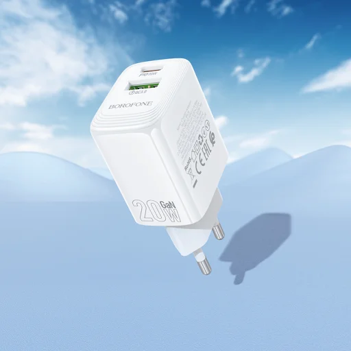 Borofone fali töltő BN27 Fuente - USB + Type C - QC 3.0 PD 20W fehér - 8