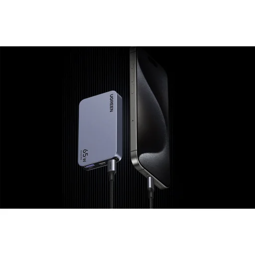 Ugreen Nexode Pro 65W lapos fali töltő, GaN, 2x USB-C + USB - 3