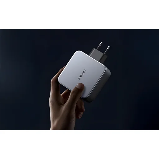Ugreen Nexode 140W C289, GaN, 2x USB-C, USB hálózati töltő (fekete) + USB-C 2m kábel - 3