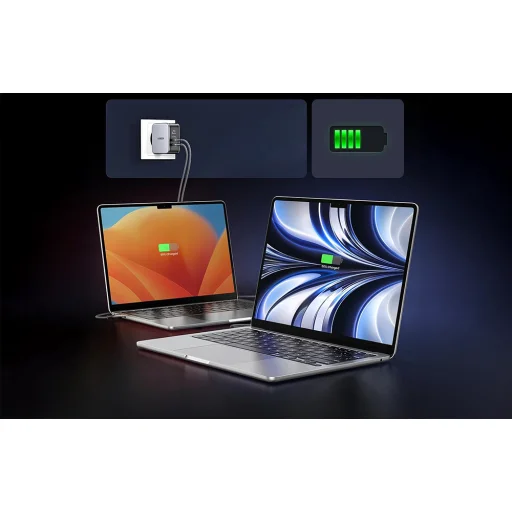 Ugreen Nexode 140W C289, GaN, 2x USB-C, USB hálózati töltő (fekete) + USB-C 2m kábel - 4