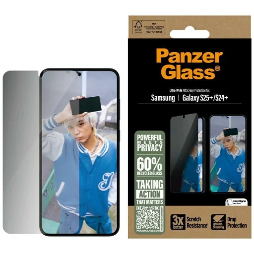 PanzerGlass Ultra-Wide Fit Privacy Üvegfólia Samsung Galaxy S25+ készülékhez - 1