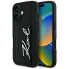  iPHONE 16 fekete KARL LAGERFELD tok (Grained PU Cardslot Metal Signature) KLHCP16SPGPVKSK