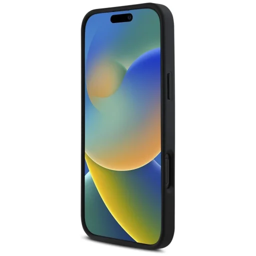  iPhone 16 Fekete KARL LAGERFELD tok 3D Gumírozott Hosszúkás Csillámos tok - 5