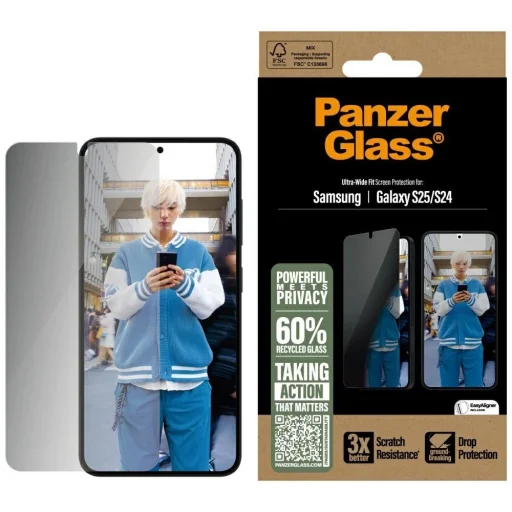 PanzerGlass Ultra-Wide Fit Privacy Glass Samsung Galaxy S25 üvegfólia - 1